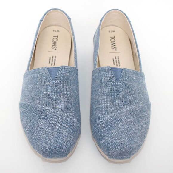 Toms Denim Print Loafers Sz 7.5 - Picture 2 of 5